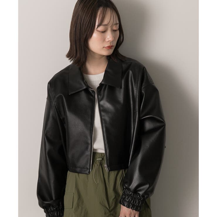 ショート ライダースジャケット  | ad thie | 詳細画像16 