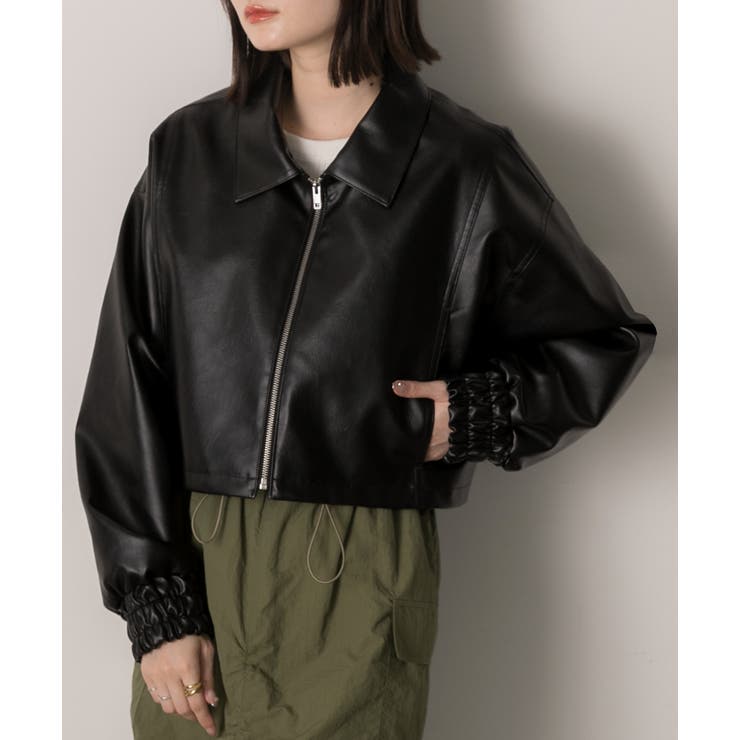 ショート ライダースジャケット  | ad thie | 詳細画像17 