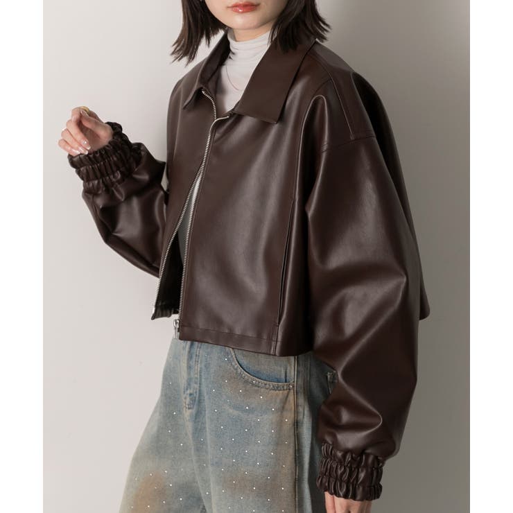 ショート ライダースジャケット  | ad thie | 詳細画像21 