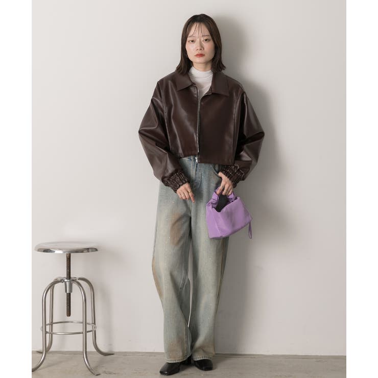 ショート ライダースジャケット  | ad thie | 詳細画像22 