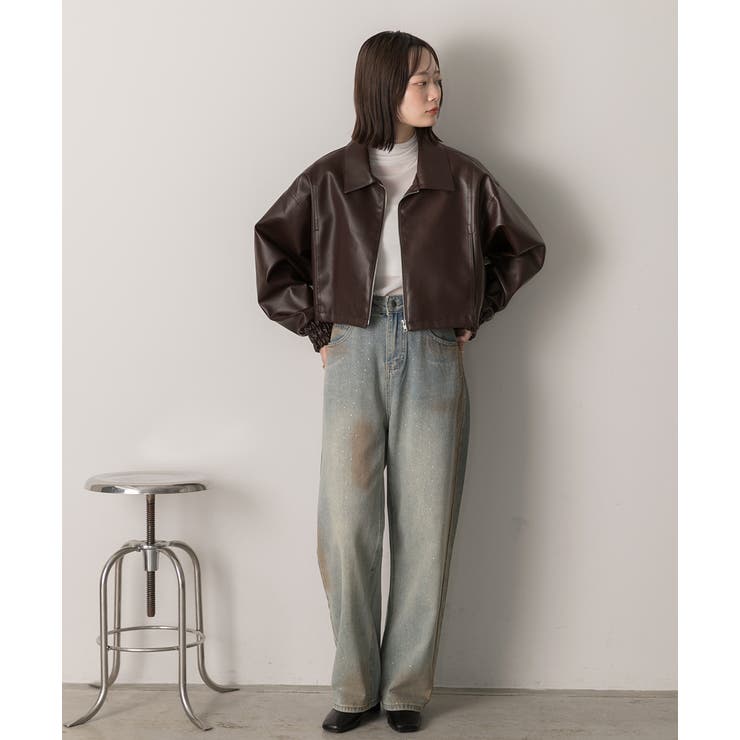 ショート ライダースジャケット  | ad thie | 詳細画像23 