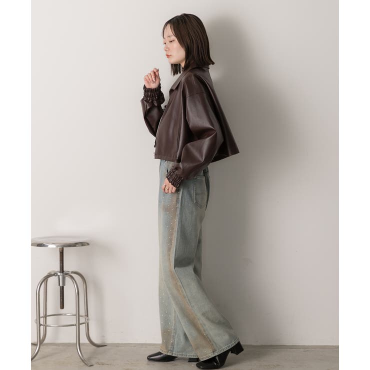 ショート ライダースジャケット  | ad thie | 詳細画像24 