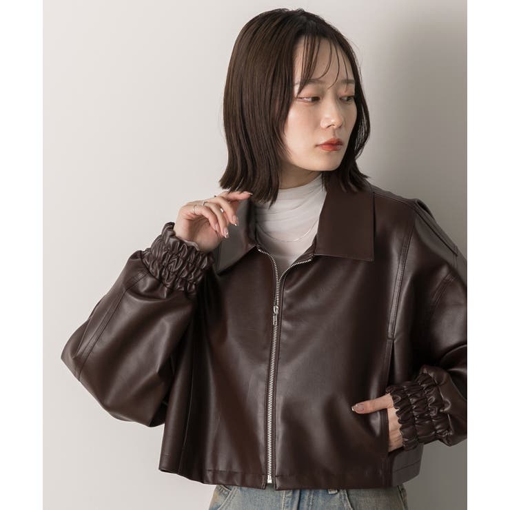 ショート ライダースジャケット  | ad thie | 詳細画像25 