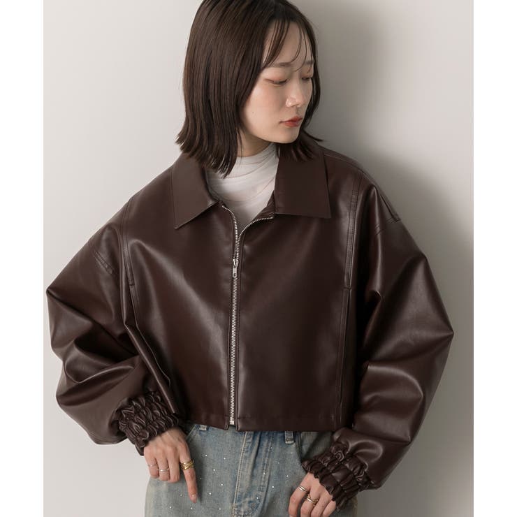 ショート ライダースジャケット  | ad thie | 詳細画像26 