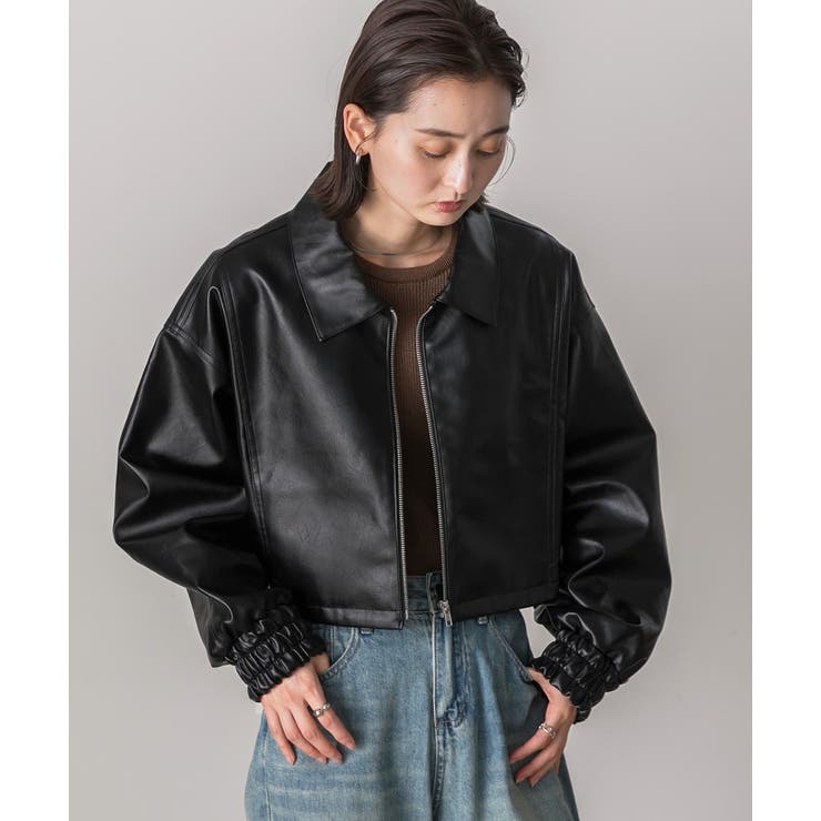 ショート ライダースジャケット  | ad thie | 詳細画像9 