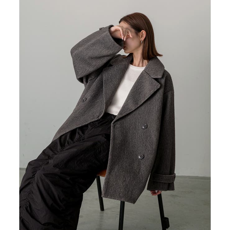 シャギーコクーンミドルコート | ad thie | 詳細画像43 