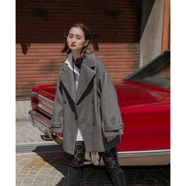 シャギーコクーンミドルコート | ad thie | 詳細画像45 