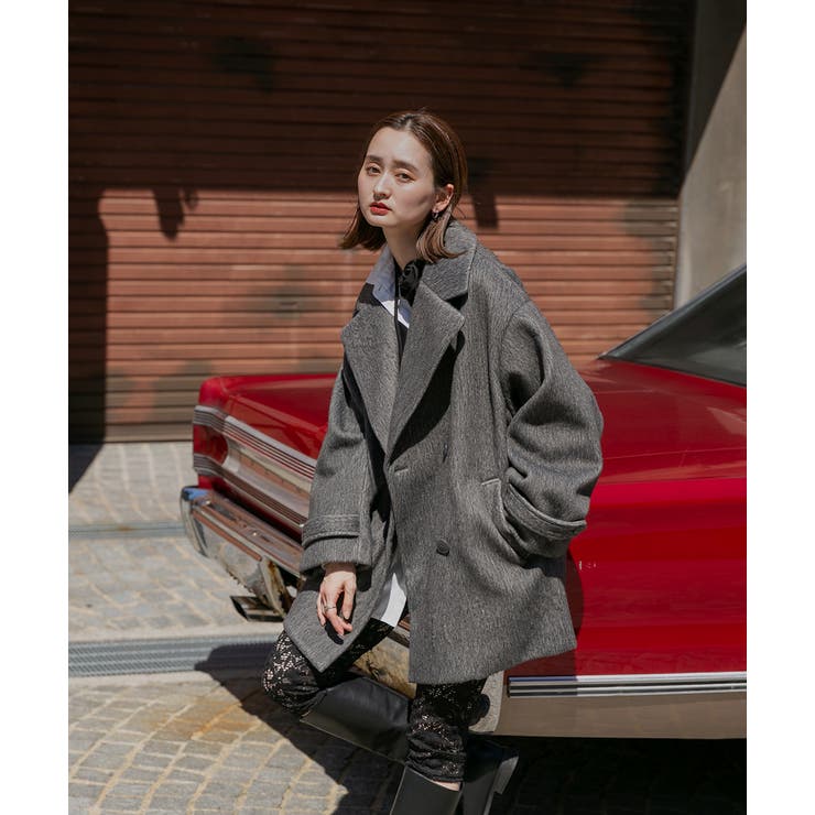 シャギーコクーンミドルコート | ad thie | 詳細画像47 