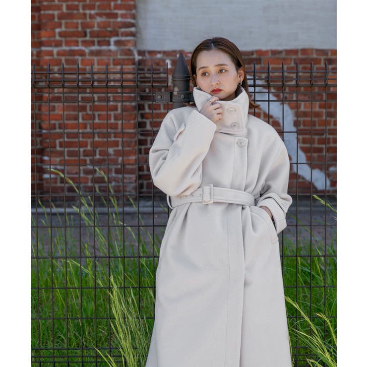 スタンドカラー ２WAYオーバーコート | ad thie | 詳細画像10 