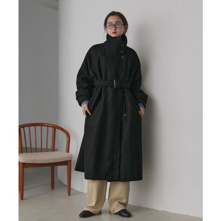 スタンドカラー ２WAYオーバーコート | ad thie | 詳細画像15 