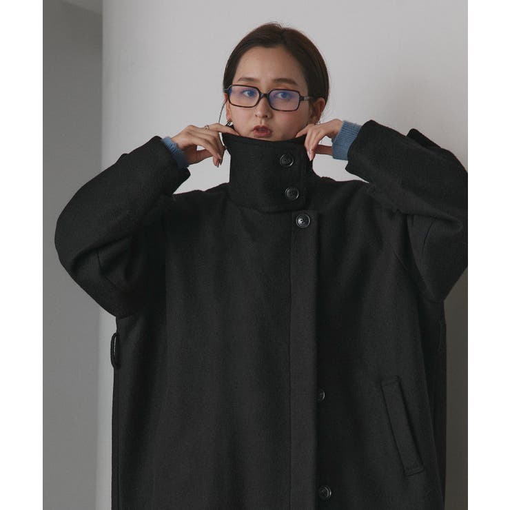 スタンドカラー ２WAYオーバーコート | ad thie | 詳細画像18 