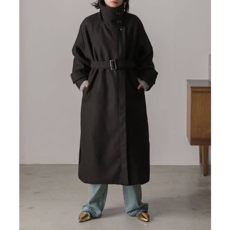 スタンドカラー ２WAYオーバーコート | ad thie | 詳細画像23 