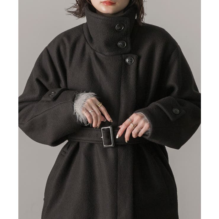 スタンドカラー ２WAYオーバーコート | ad thie | 詳細画像24 