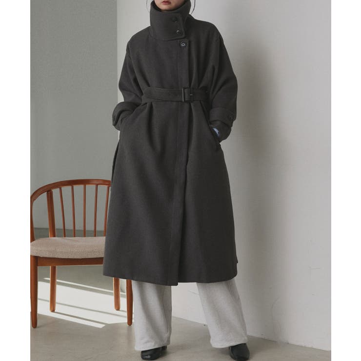 スタンドカラー ２WAYオーバーコート | ad thie | 詳細画像25 