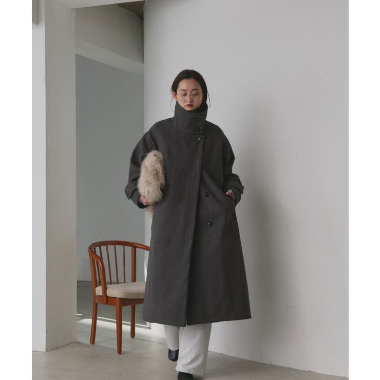 スタンドカラー ２WAYオーバーコート | ad thie | 詳細画像26 