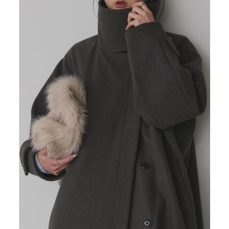 スタンドカラー ２WAYオーバーコート | ad thie | 詳細画像31 