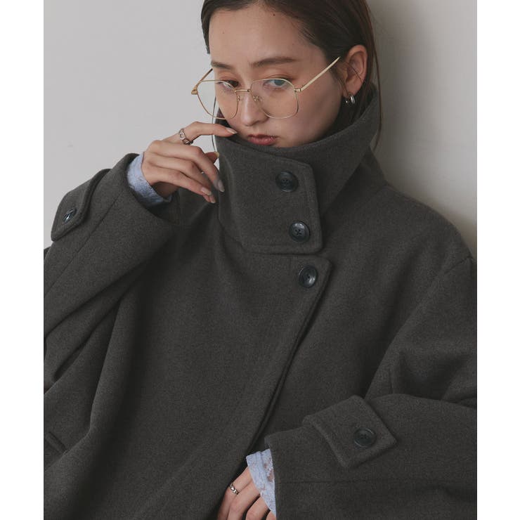 スタンドカラー ２WAYオーバーコート | ad thie | 詳細画像35 