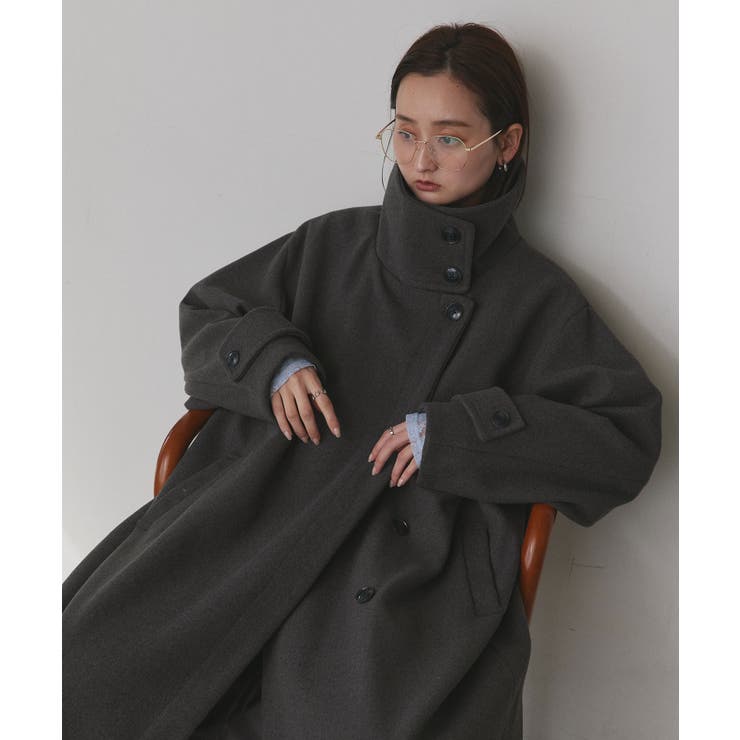 スタンドカラー ２WAYオーバーコート | ad thie | 詳細画像36 
