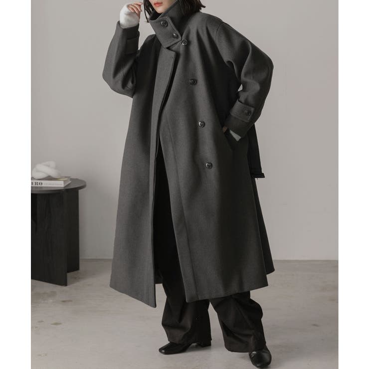 スタンドカラー ２WAYオーバーコート | ad thie | 詳細画像38 