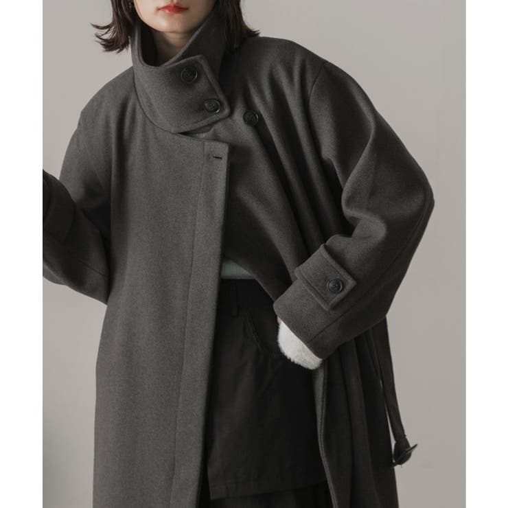 スタンドカラー ２WAYオーバーコート | ad thie | 詳細画像39 
