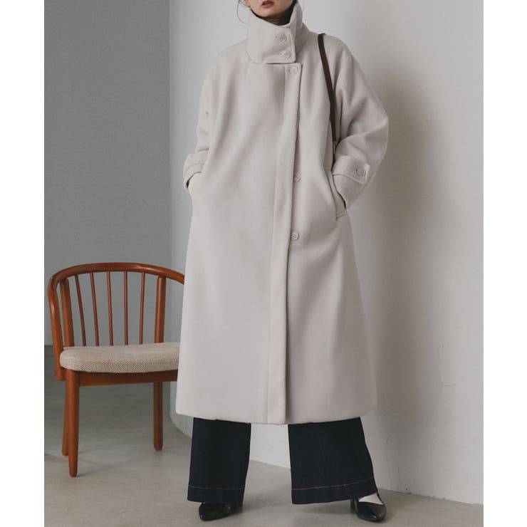 スタンドカラー ２WAYオーバーコート | ad thie | 詳細画像4 