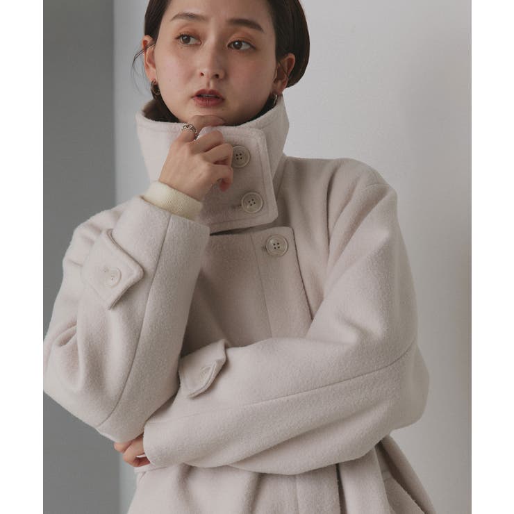 スタンドカラー ２WAYオーバーコート | ad thie | 詳細画像7 