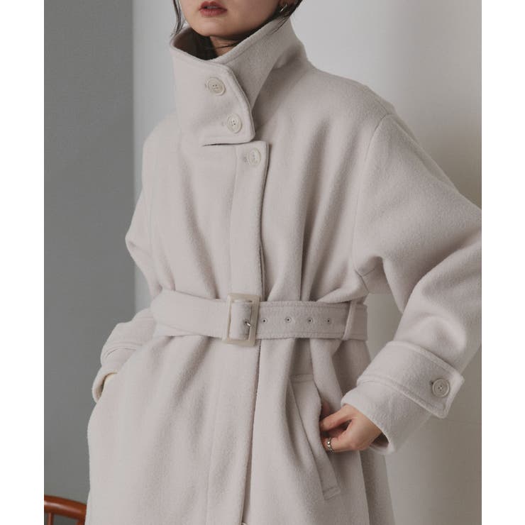 スタンドカラー ２WAYオーバーコート | ad thie | 詳細画像8 