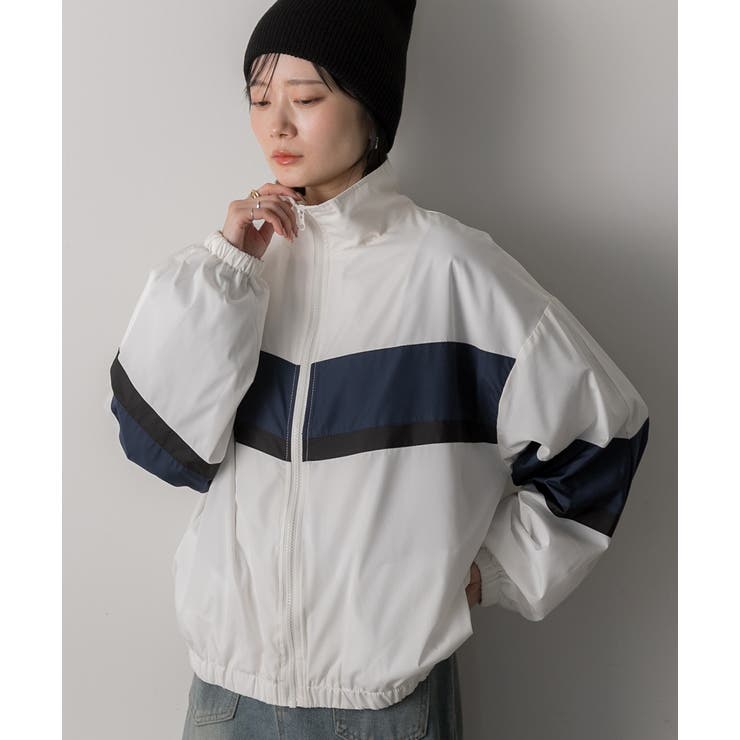 スタンドカラー配色ブルゾン | ad thie | 詳細画像10 