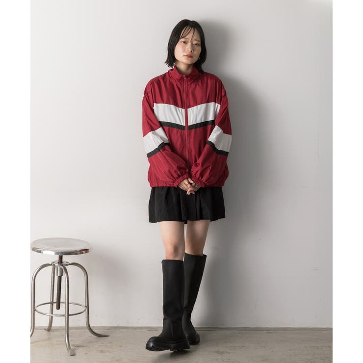 スタンドカラー配色ブルゾン | ad thie | 詳細画像17 
