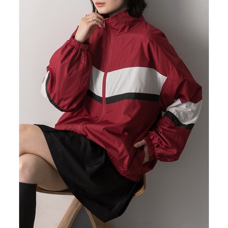 スタンドカラー配色ブルゾン | ad thie | 詳細画像21 