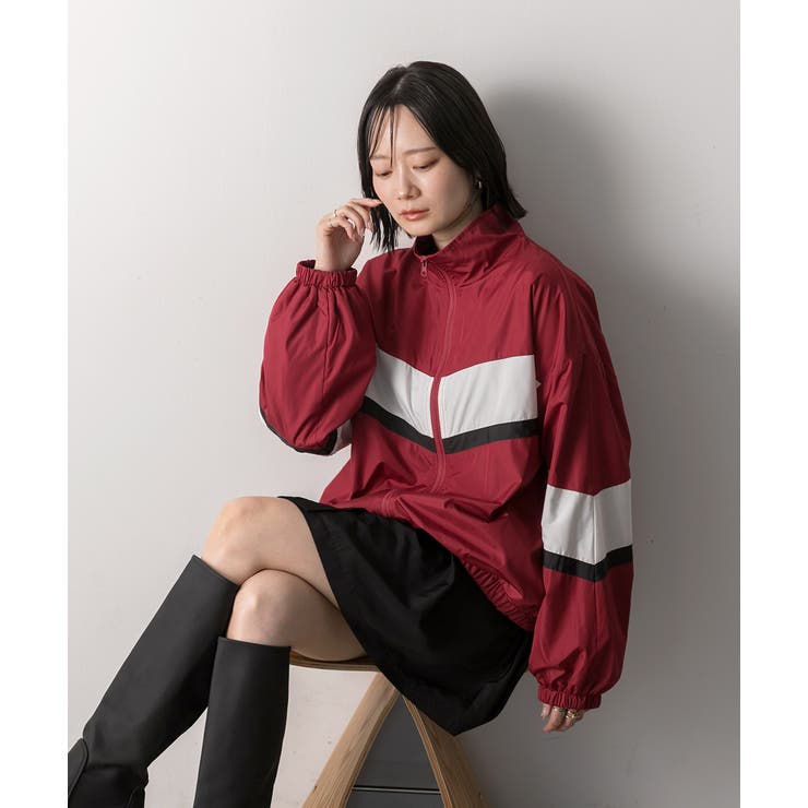 スタンドカラー配色ブルゾン | ad thie | 詳細画像22 