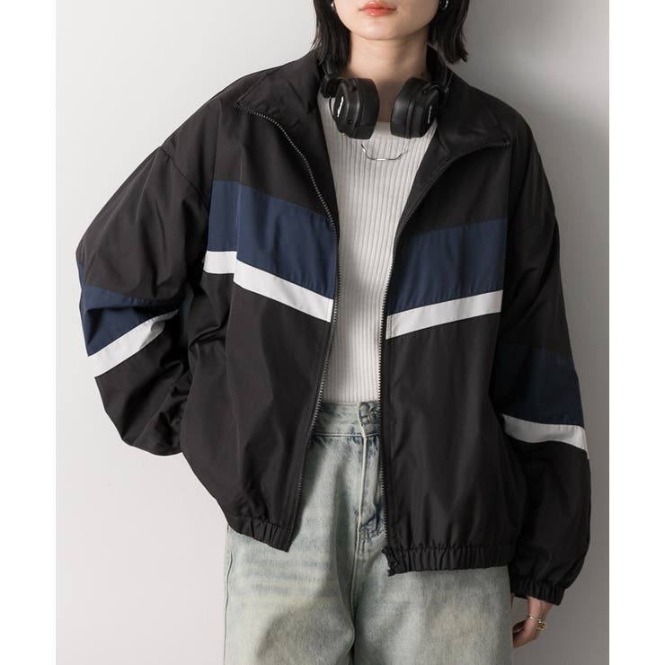 スタンドカラー配色ブルゾン | ad thie | 詳細画像26 