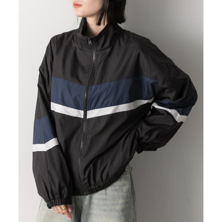 スタンドカラー配色ブルゾン | ad thie | 詳細画像33 