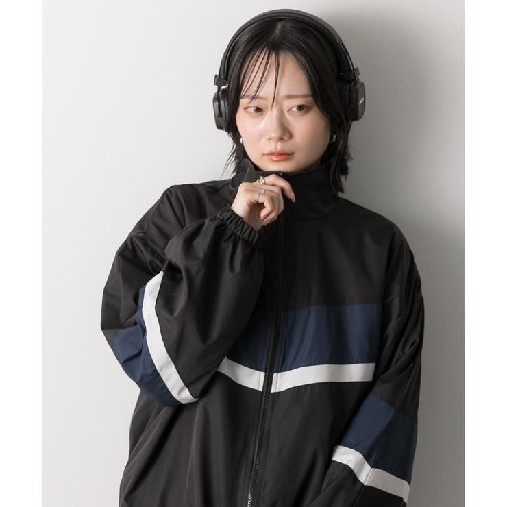 スタンドカラー配色ブルゾン | ad thie | 詳細画像34 