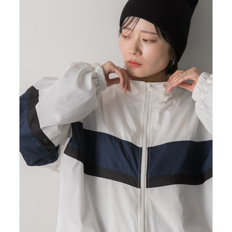 スタンドカラー配色ブルゾン | ad thie | 詳細画像9 
