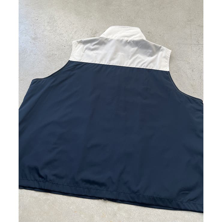 スタンドカラー バイカラーベスト | ad thie | 詳細画像35 