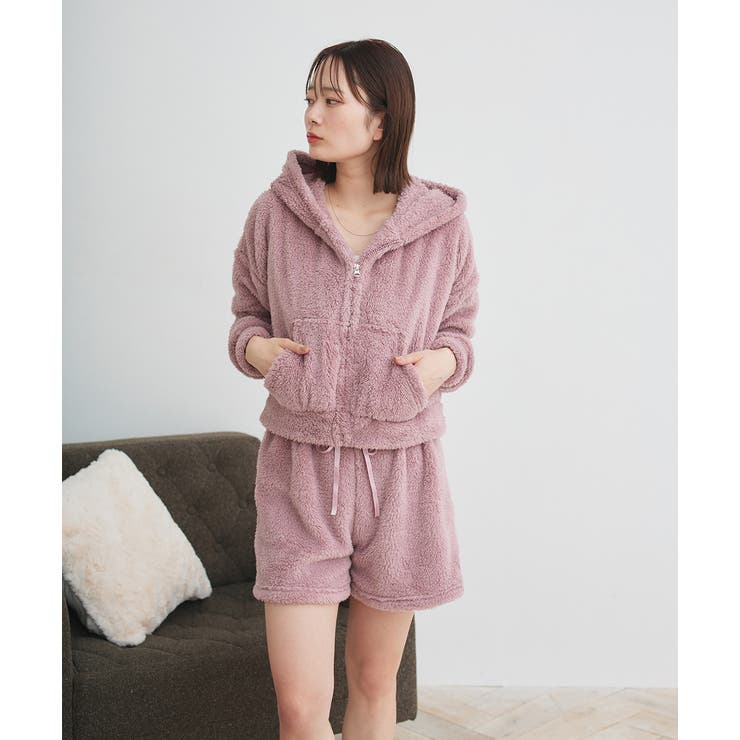 ボアショートパーカーショートパンツルームウエア | ad thie | 詳細画像12 