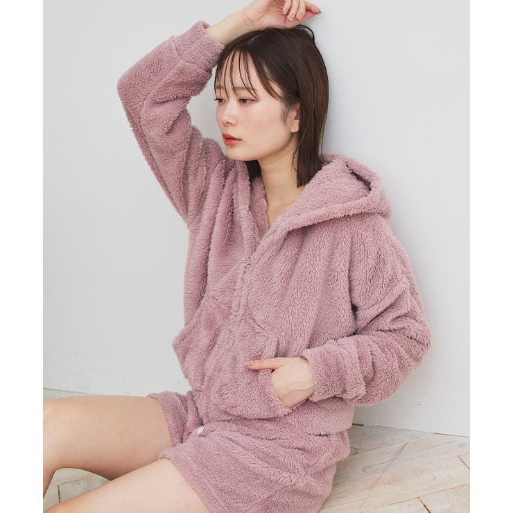 ボアショートパーカーショートパンツルームウエア | ad thie | 詳細画像18 