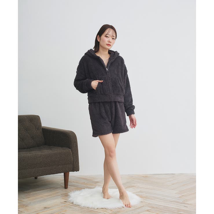 ボアショートパーカーショートパンツルームウエア | ad thie | 詳細画像19 