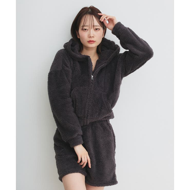 ボアショートパーカーショートパンツルームウエア | ad thie | 詳細画像21 