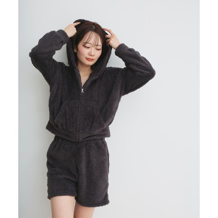 ボアショートパーカーショートパンツルームウエア | ad thie | 詳細画像23 
