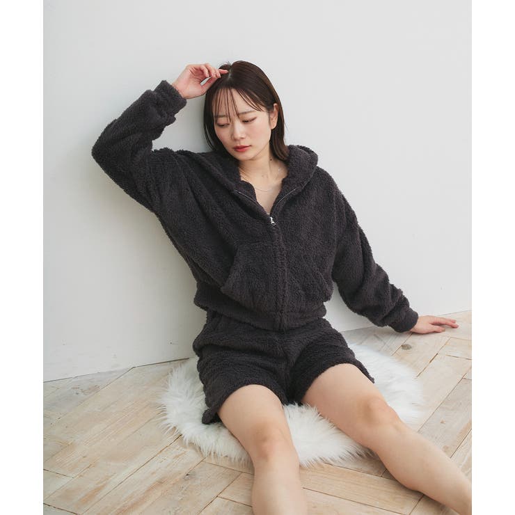 ボアショートパーカーショートパンツルームウエア | ad thie | 詳細画像25 