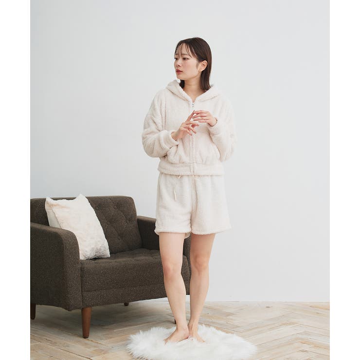 ボアショートパーカーショートパンツルームウエア | ad thie | 詳細画像26 