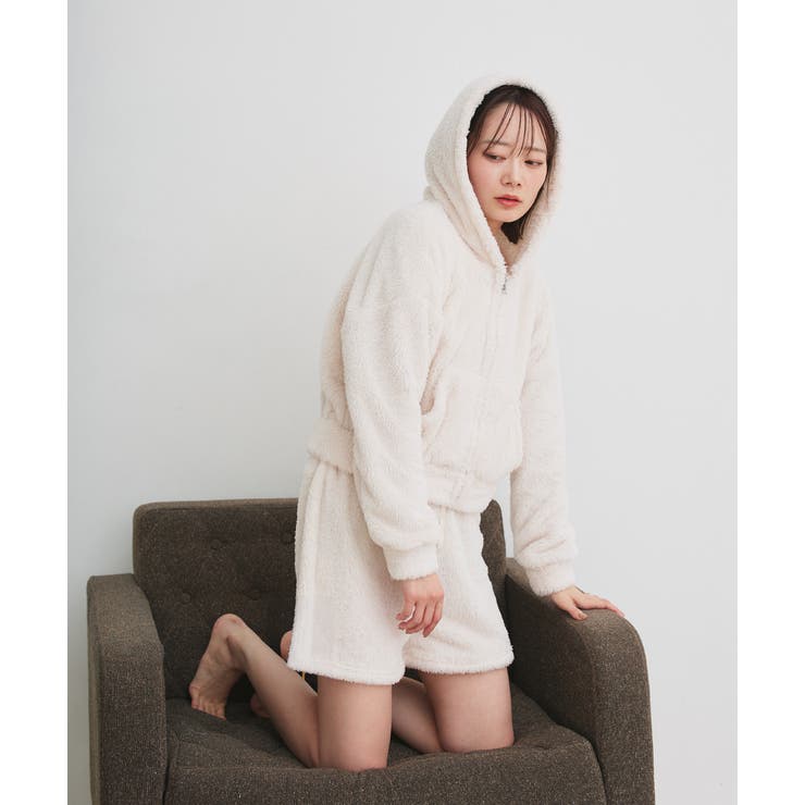 ボアショートパーカーショートパンツルームウエア | ad thie | 詳細画像28 