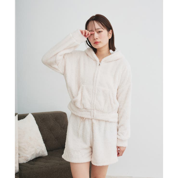 ボアショートパーカーショートパンツルームウエア | ad thie | 詳細画像30 