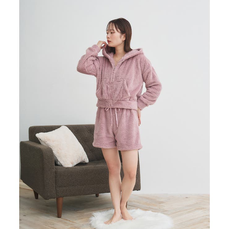 ボアショートパーカーショートパンツルームウエア | ad thie | 詳細画像9 