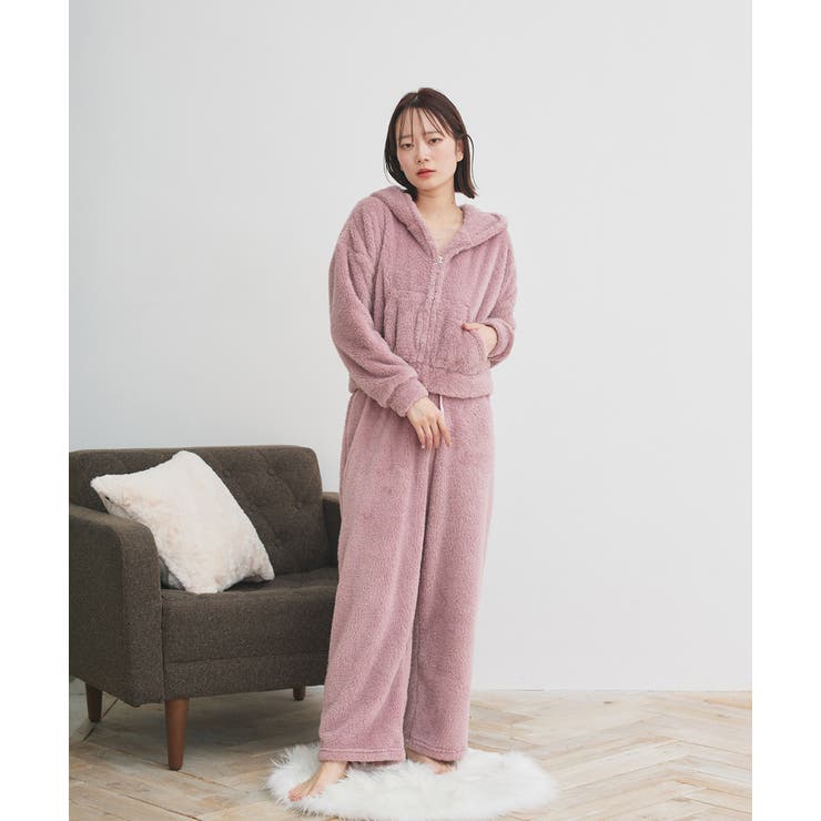 ボアショートパーカーロングパンツルームウエア | ad thie | 詳細画像2 