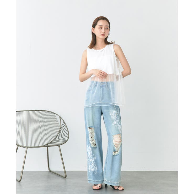 レイヤードチュールタンクトップ | ad thie | 詳細画像2 