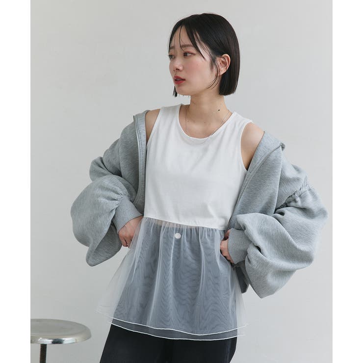 レイヤードチュールタンクトップ | ad thie | 詳細画像25 