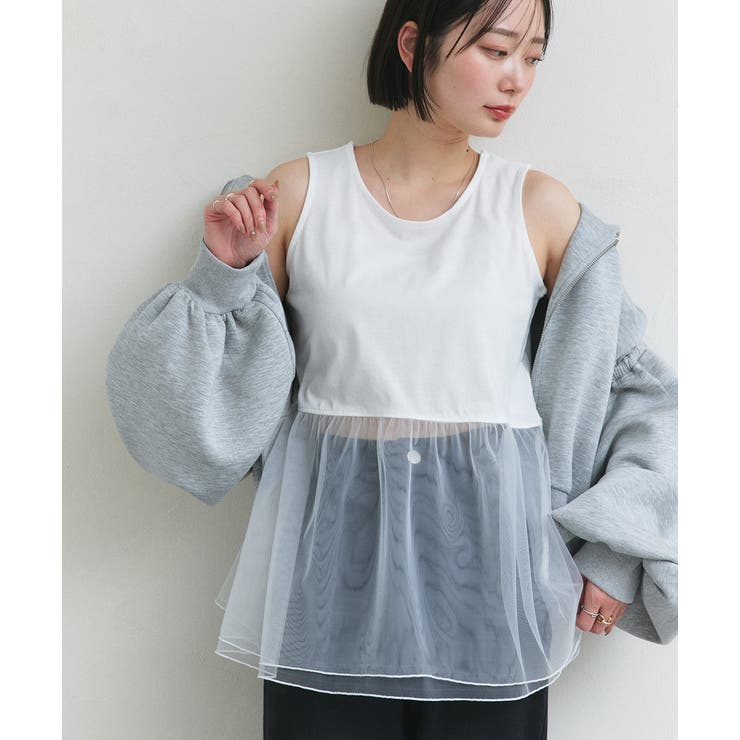 レイヤードチュールタンクトップ | ad thie | 詳細画像26 